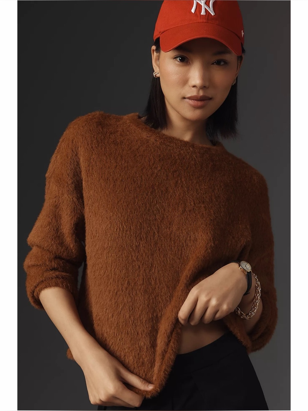 By Anthropologie Cozy Pullover Sweater in Brown